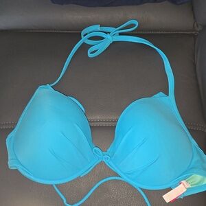 Victorias Secret Aqua Blue Bikini Top 34DD!!